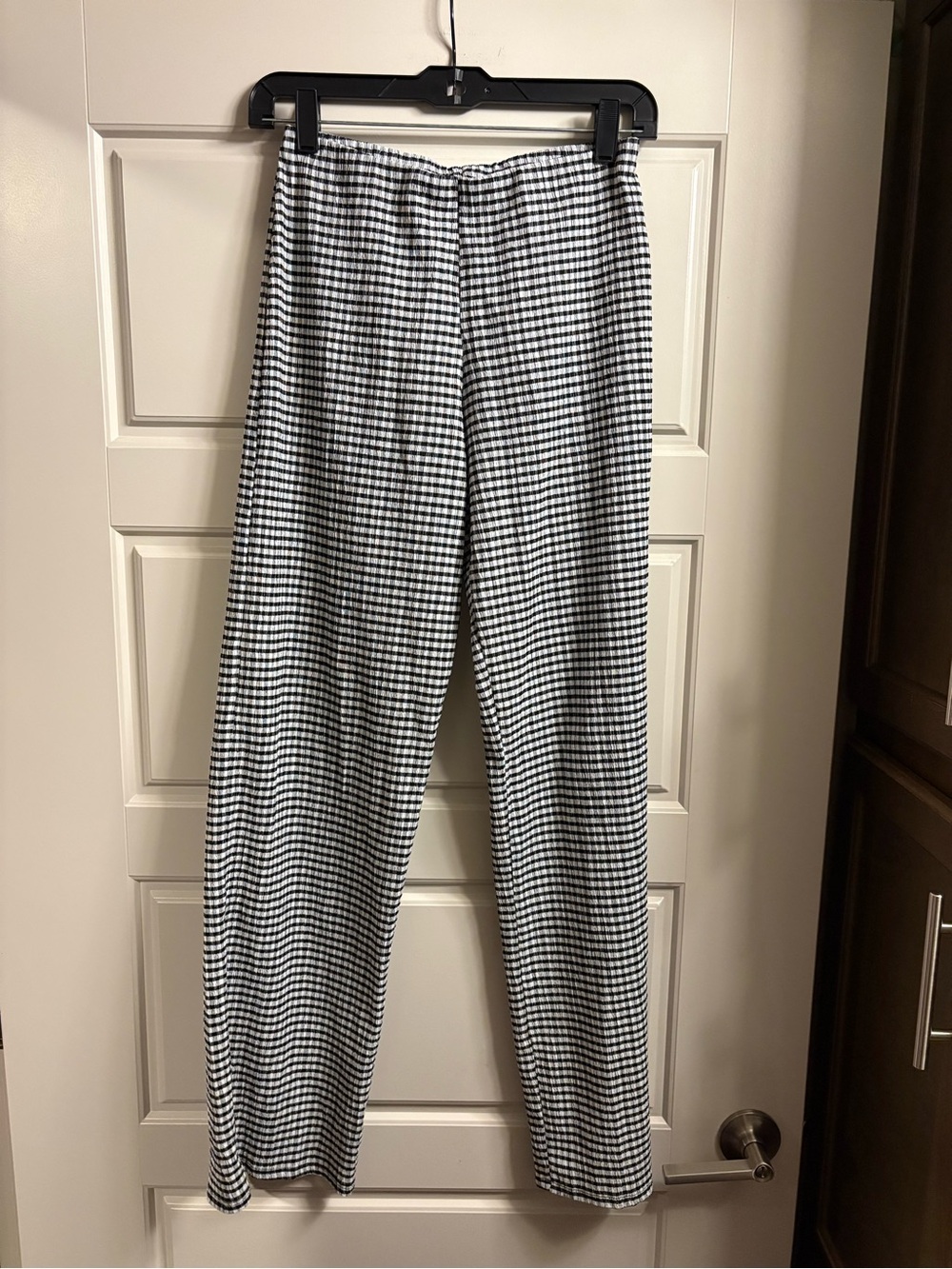 ASOS Black and White Gingham Straight-Leg Pants